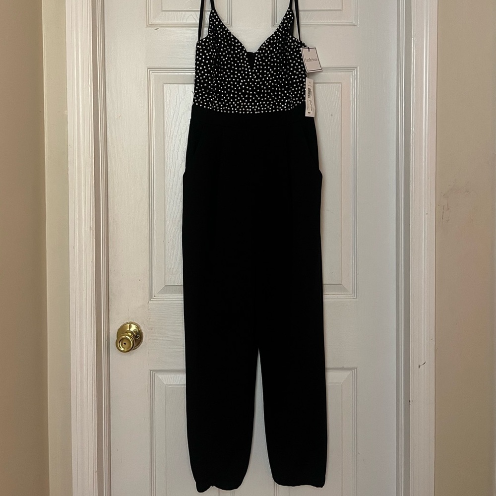 Black Rhinestone Jumpsuit